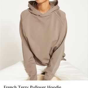 Universal Standard French Terry pullover hoodie in Khaki - size 14-16
